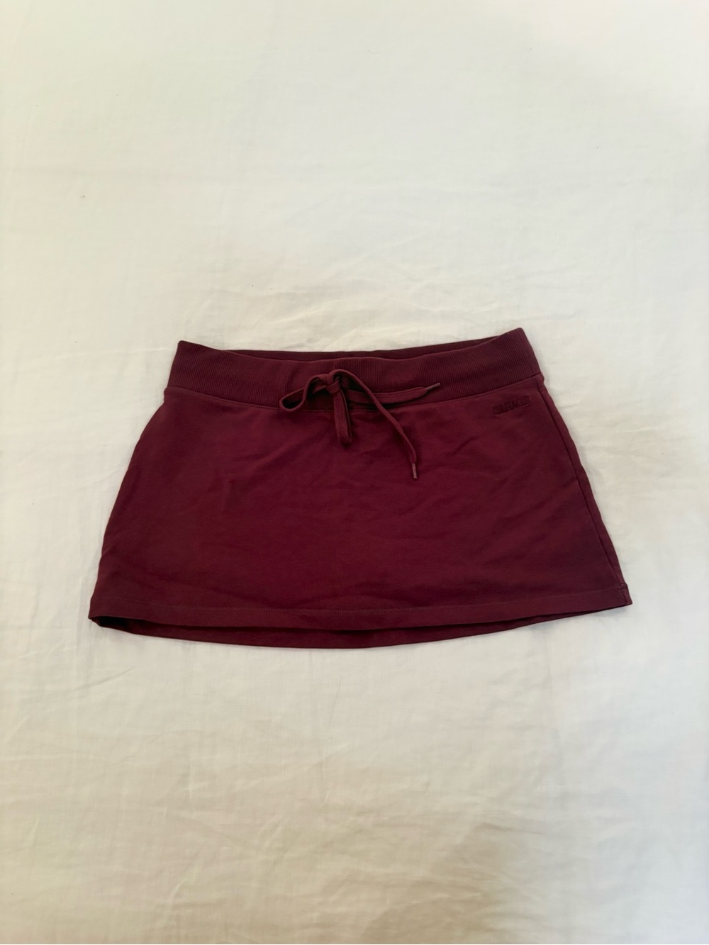 Garage Burgundy Drawstring Mini Skirt
